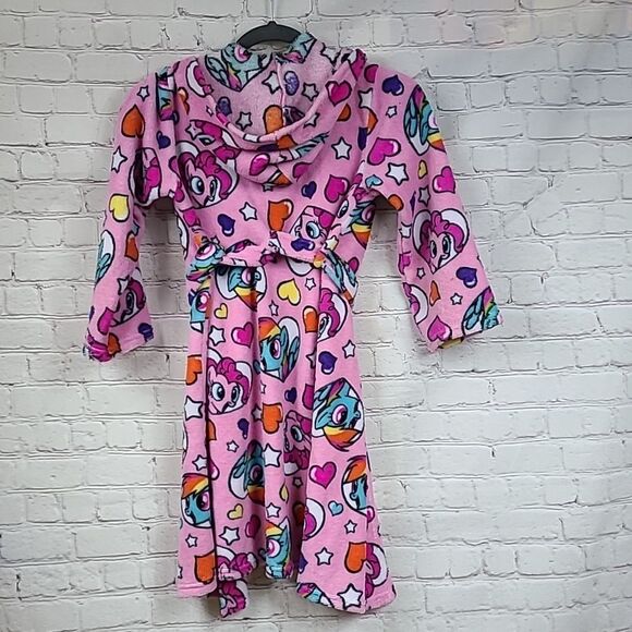 🚨 FLAW - My Little Pony Pink Plush Bath Robe Girls Fuzzy Bathrobe Fabric Piece - Picture 6 of 8